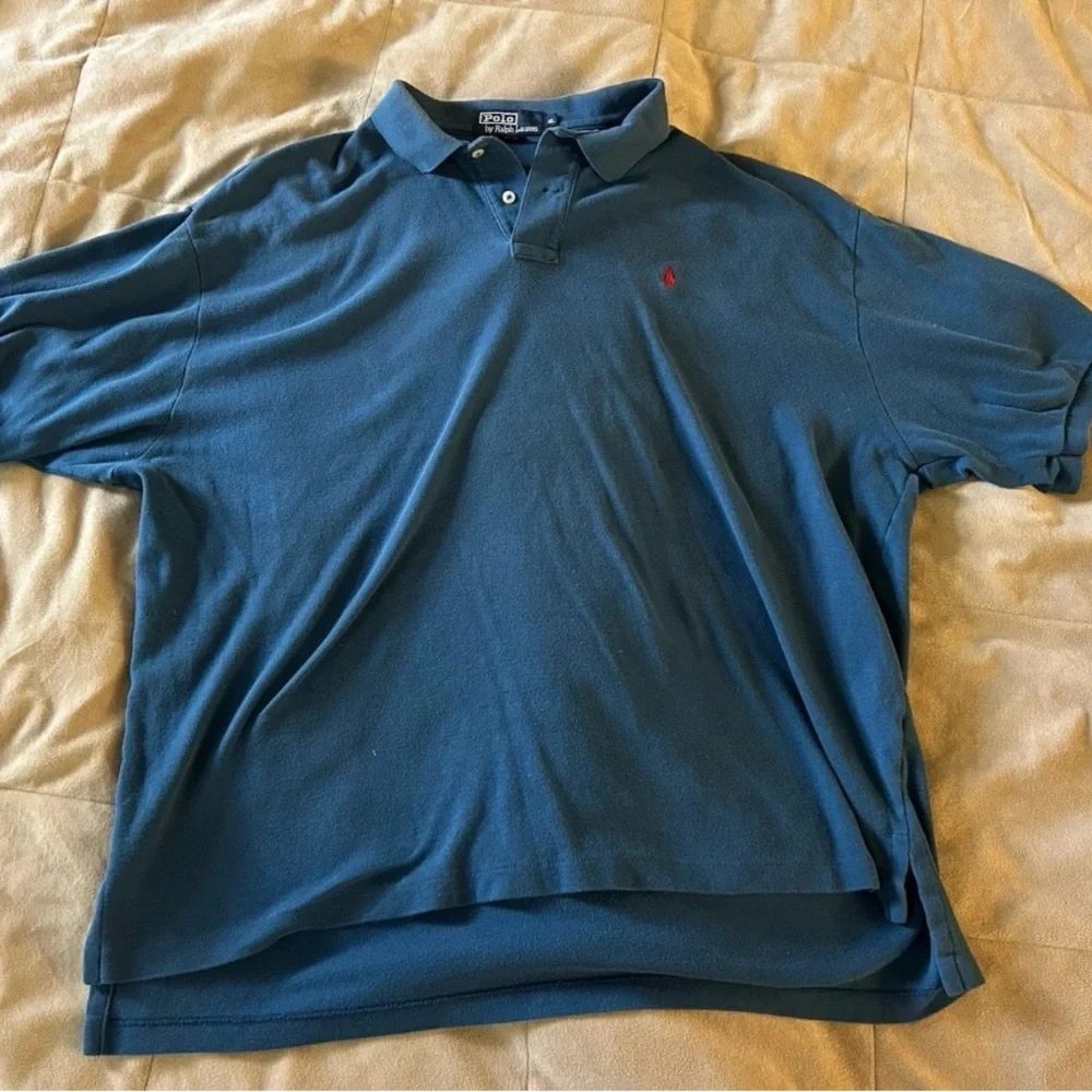 Polo Ralph Lauren Classic Fit Polo Shirt Blue Size XL Logo Man Vintage Navy